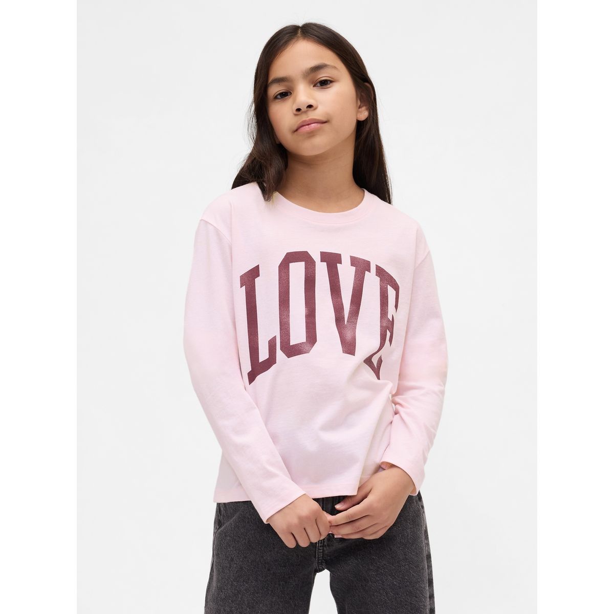 GAP - Polera Niña Gap Manga Larga Rosado