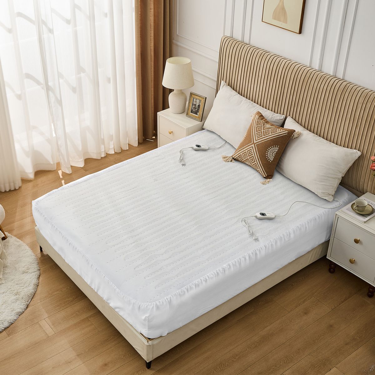 RELAN - Calienta Cama Eléctrico Relan Queen 2 Zonas 6 Niveles de Calor