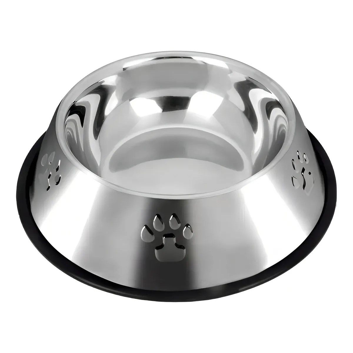 GENERICO - Plato Comedero Antideslizante Metalico Roro 18cm Para Mascotas Gato Perro BELUG