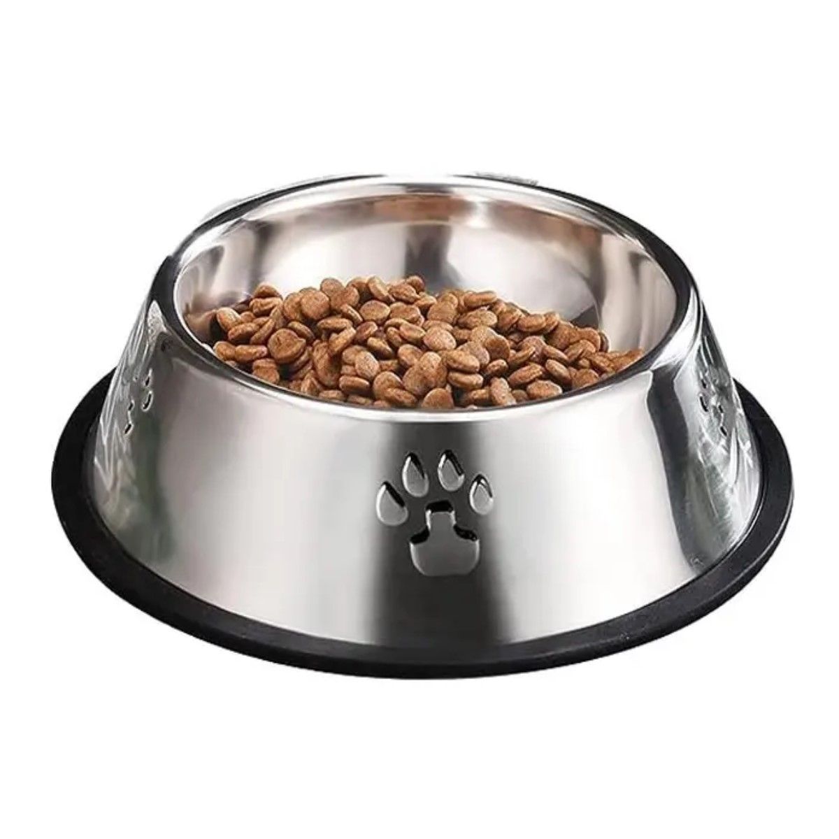 GENERICO - Plato Comedero Antideslizante Metalico Roro 18cm Para Mascotas Gato Perro BELUG