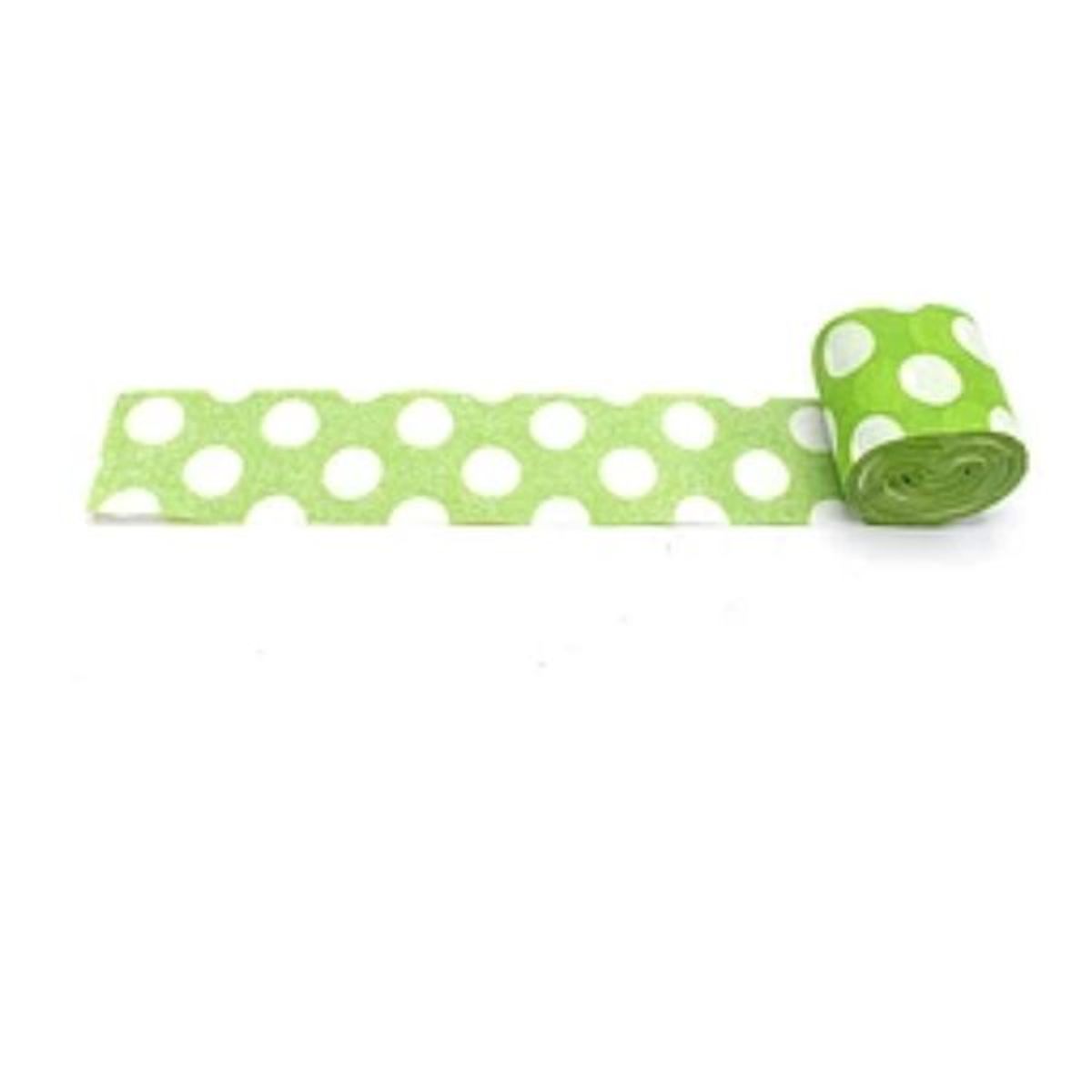 GENERICO - Feston verde de puntos 4pcs 2,5cmx10m
