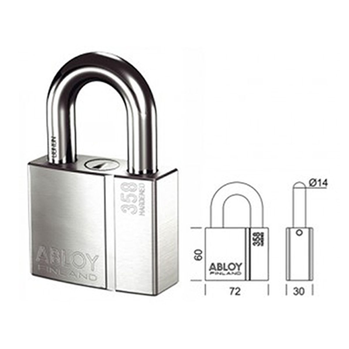 ASSA  ABLOY - Candado Abloy 358 F20 Acero Endurecido Con 2 Llaves