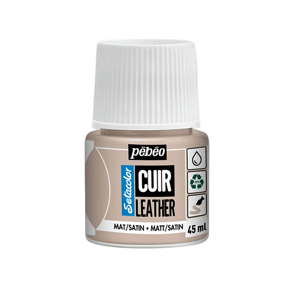 PEBEO - Pintura Para Cuero Frasco 45 Ml Setacolor Cuir Pebeo Color 21 - Gris Pardo