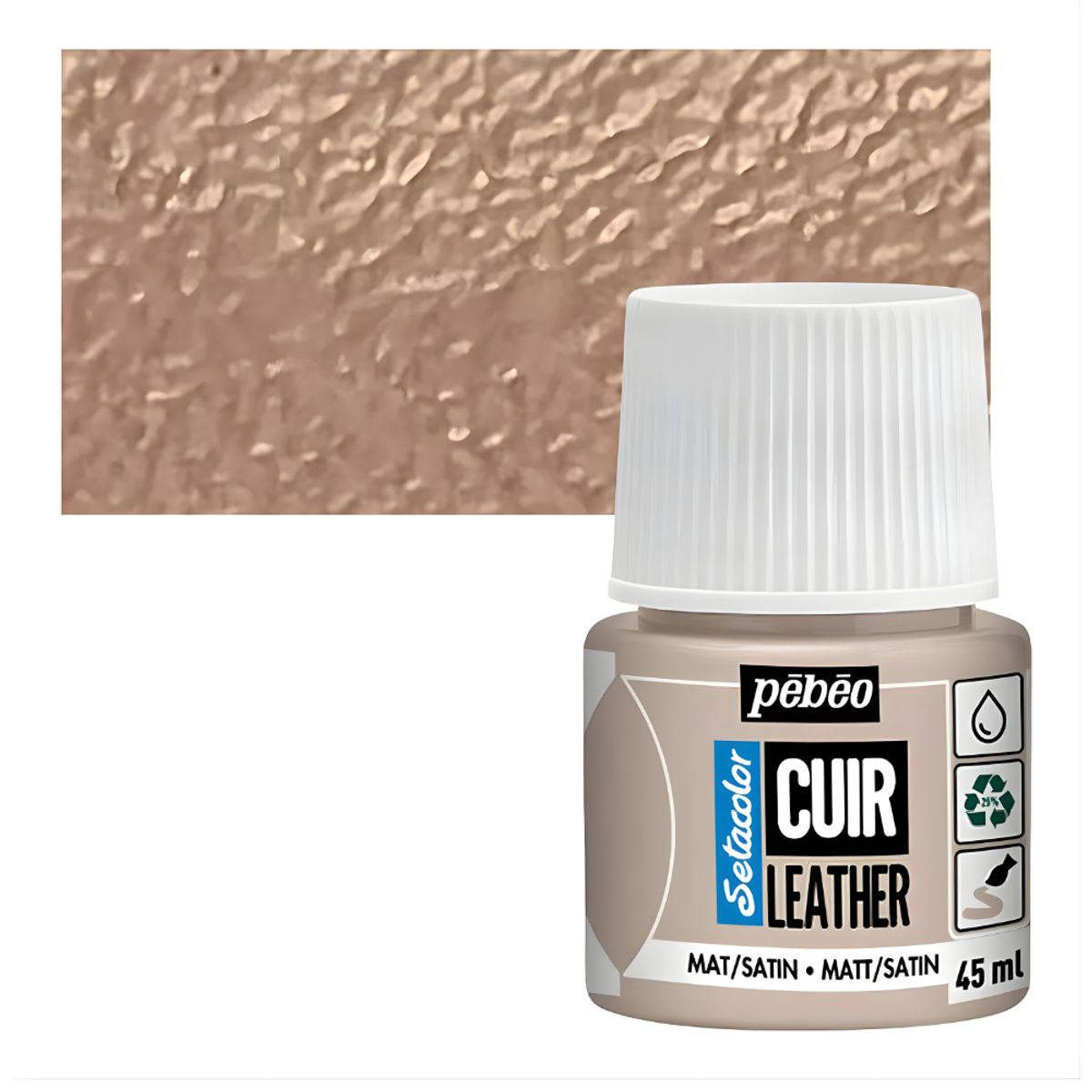 PEBEO - Pintura Para Cuero Frasco 45 Ml Setacolor Cuir Pebeo Color 21 - Gris Pardo