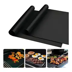 GENERICO - Lámina Antiadherente Lhua Teflón Negro Mat Para Parrilla Asado Horno 40x30cm