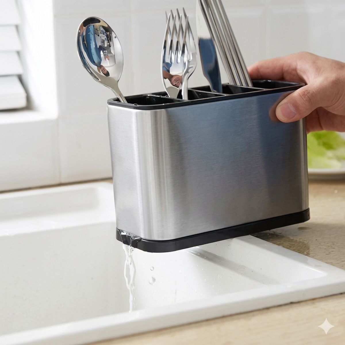 GENERICO - Escurridor De Cubierto Utensilios Cocina Acero Inoxidable