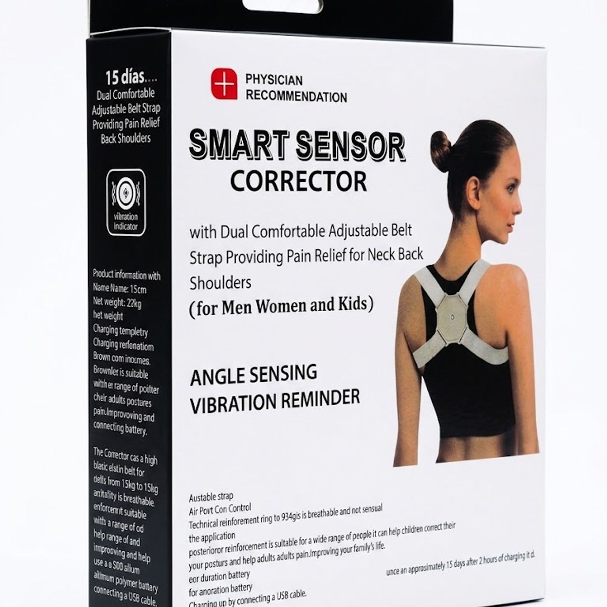 GENERICO - Corrector Postural Smart Faja C Sensor Vibracion Usb
