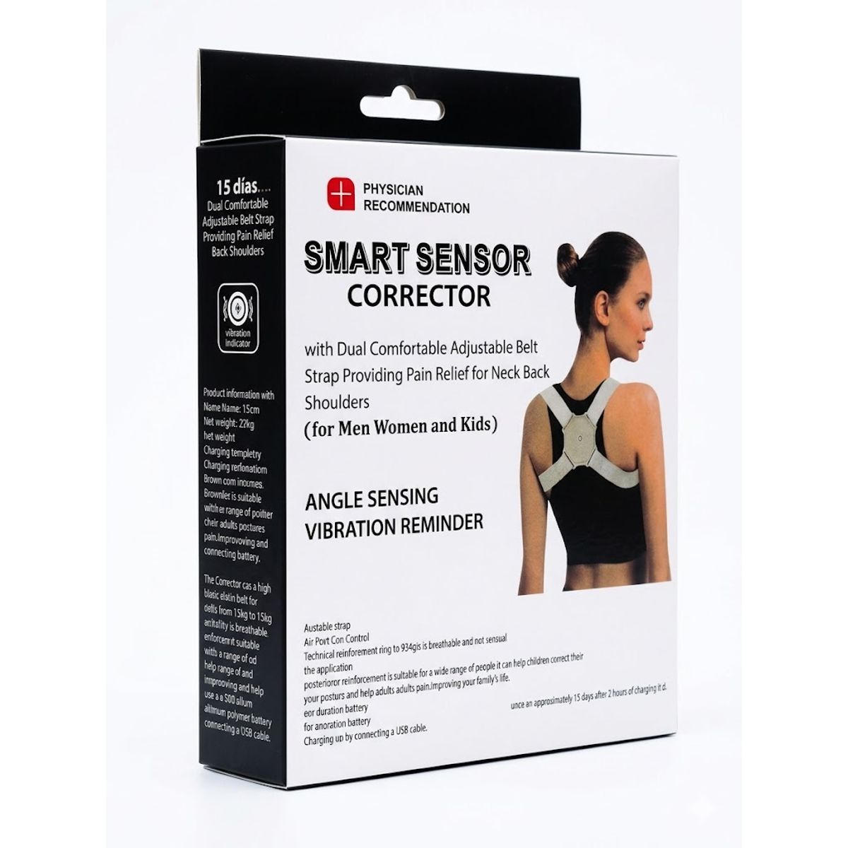 GENERICO - Corrector Postural Smart Faja C Sensor Vibracion Usb