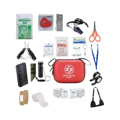 MOVI - KIT DE EMERGENCIA BASICO O PERSONAL CON 54 Piezas incluye Power bank 20.000 mha