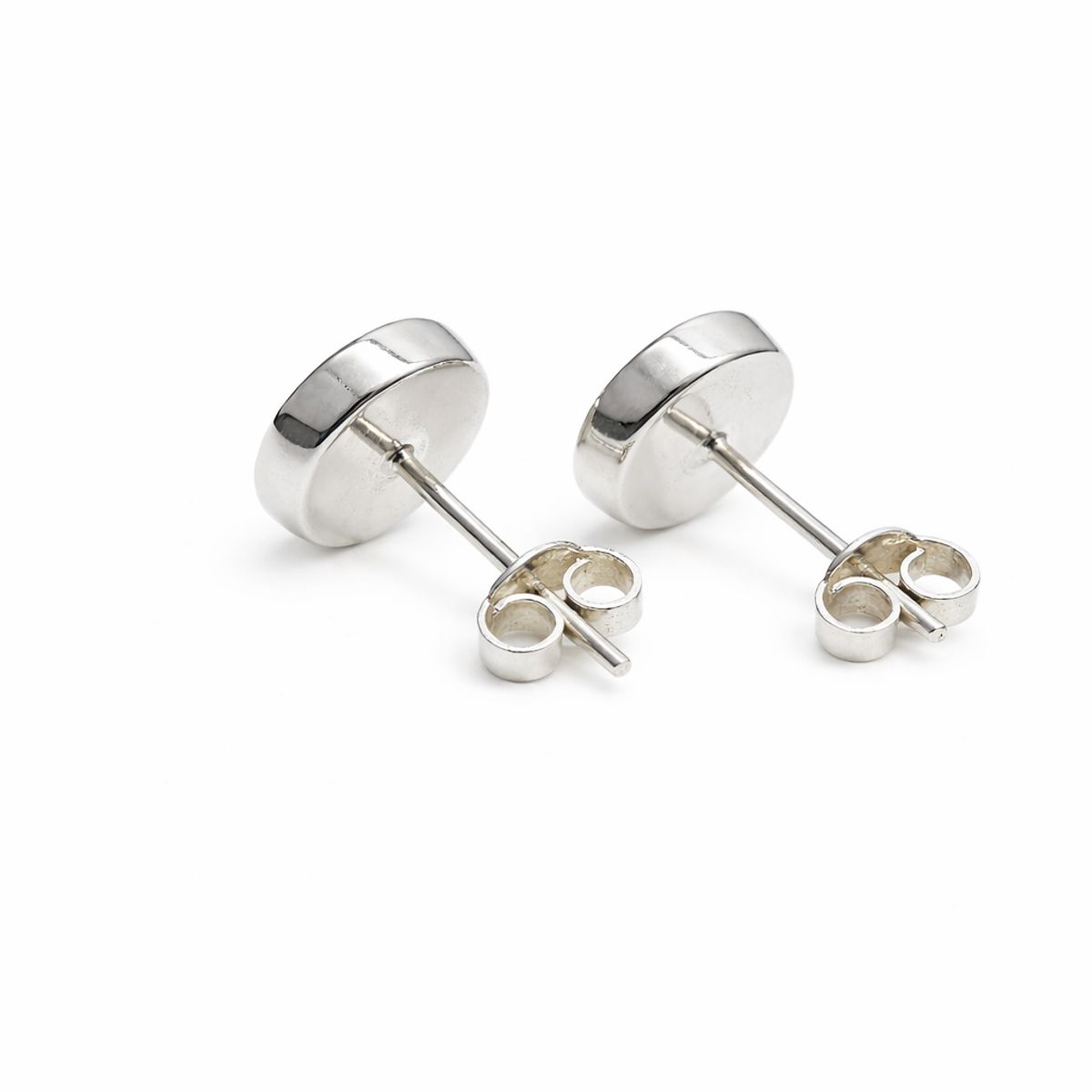 JIREH JOYAS - Aros Amatista Circular Plata 950 Tornillo Mariposa Mujer Elegantes Piedra Violeta