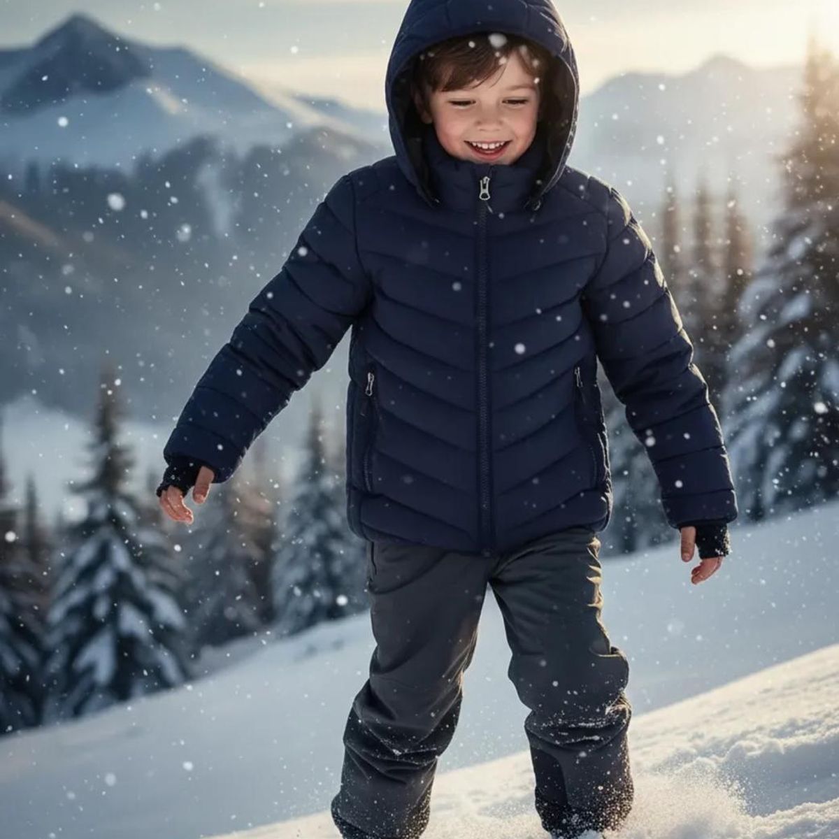 BLUE MOUNTAIN - Parka Térmica Impermeable Niño Engomada Para Nieve