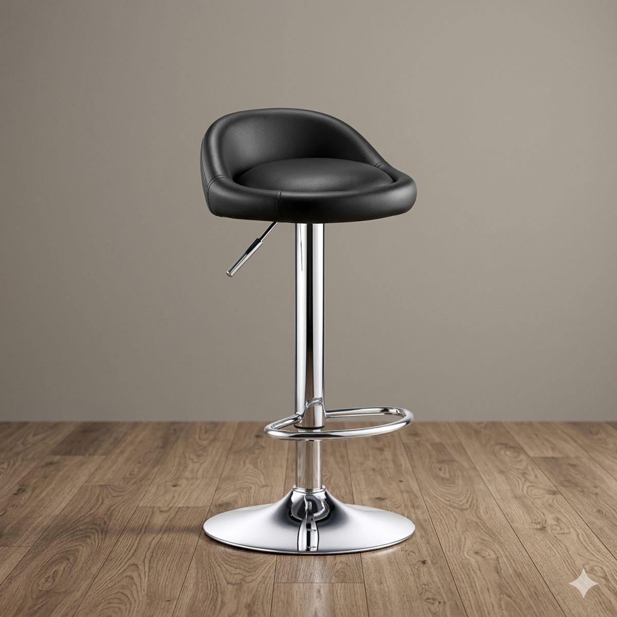 GENERICO - Silla Piso Bar Altura Regulable Taburete Respaldo Acabado de la estructura Laqueado Color Negro