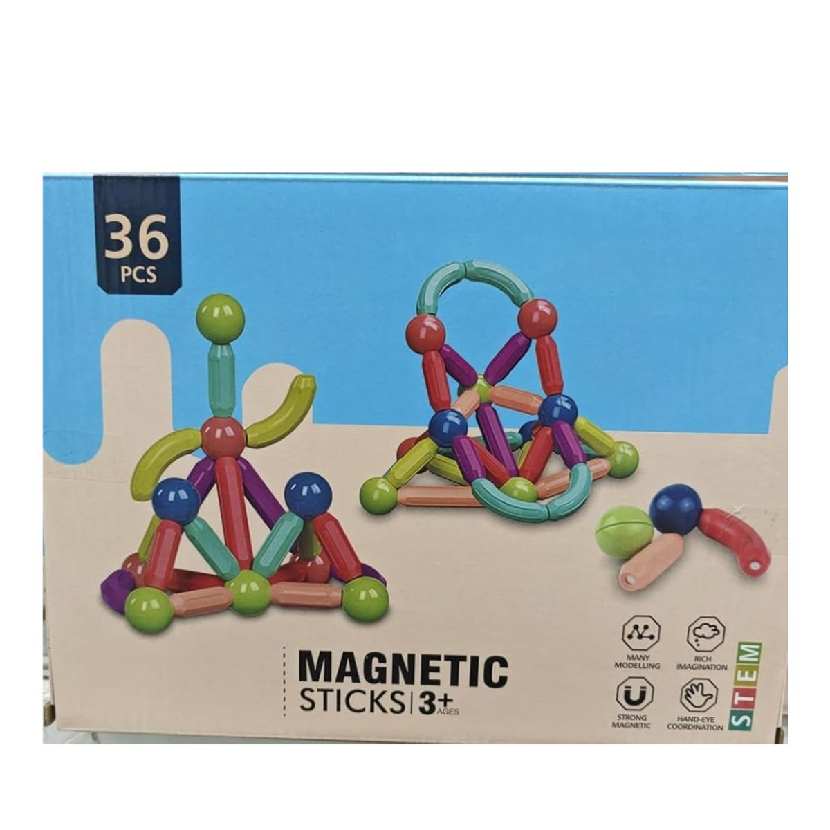 GENERICO - Juego de bolas y varillas magnéticas, bloques de construcción magnéticos