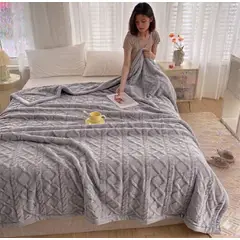 GENERICO - Frazada Manta Plush Sherpa Extra suave 200x230cm