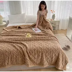 GENERICO - Frazada Manta Plush Sherpa Extra suave 200x230cm