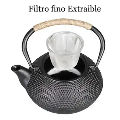 GENERICO - Tetera Hierro Fundido Japonesa Con Infusor Acero Negro