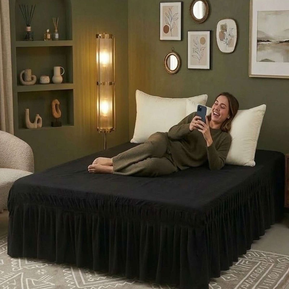 GENERICO - Faldon de Cama Elasticado Premium King