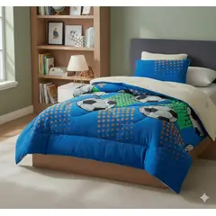 GENERICO - Plumon azul balones 1.5 plaza plush con chiporro TF YH46