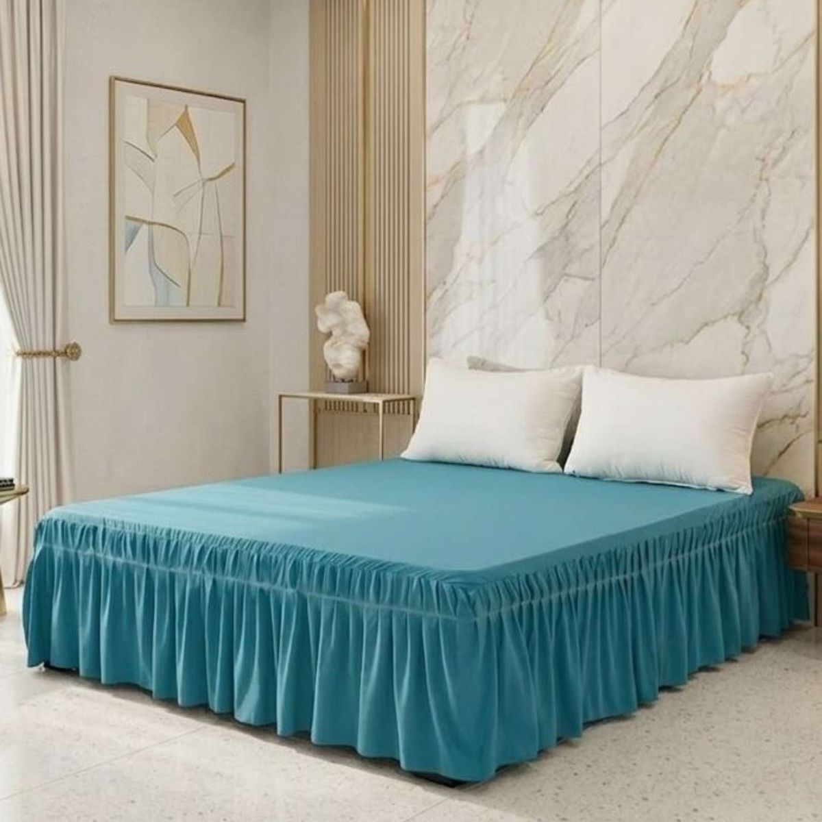 GENERICO - Cubre Base de Cama Elastico Ajustable Plaza y media