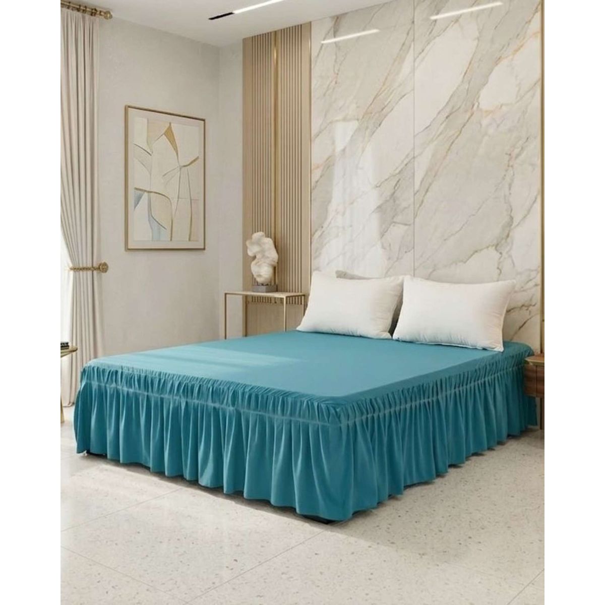 GENERICO - Cubre Base de Cama Elastico Ajustable Plaza y media