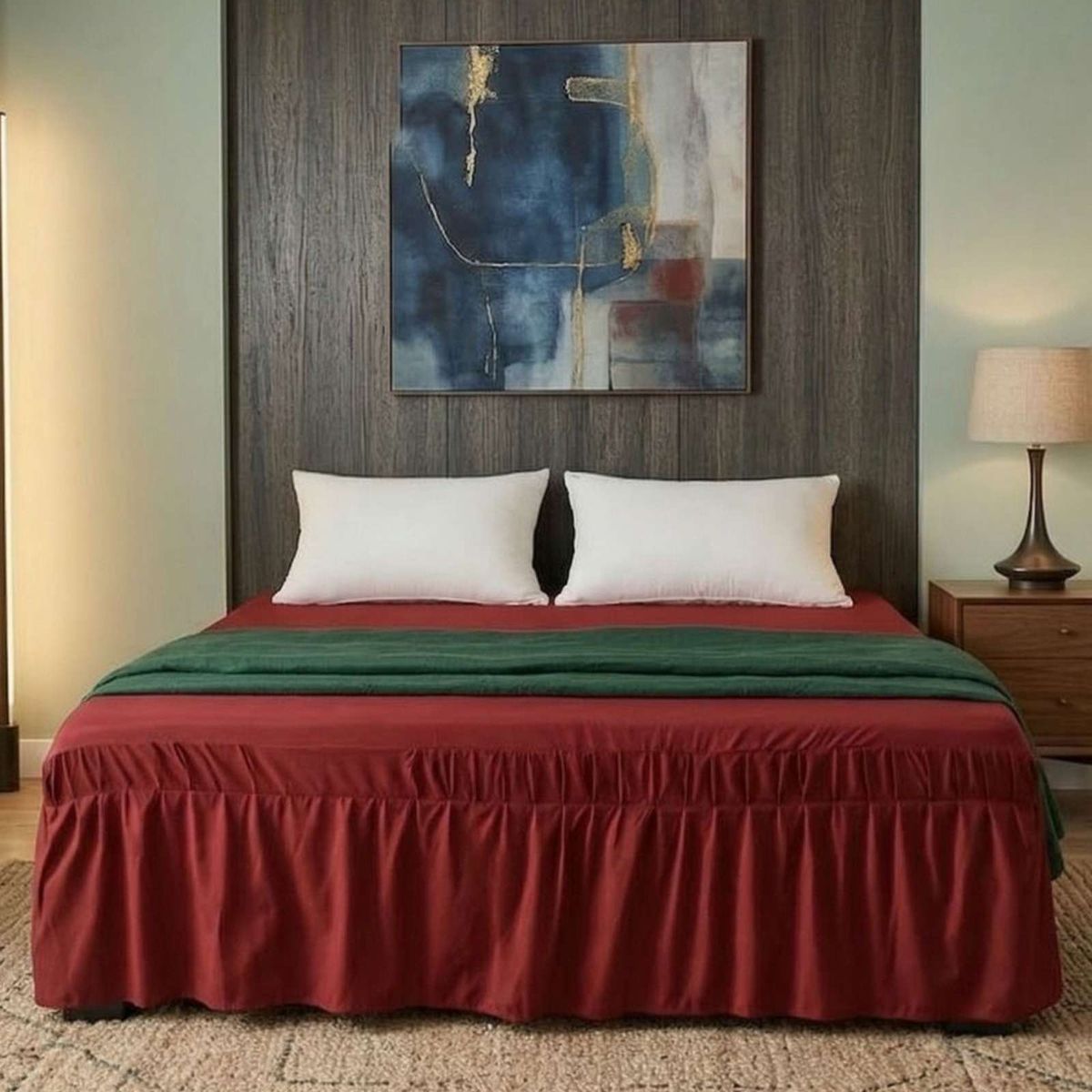 GENERICO - Faldon de Cama Elasticado Premium Plaza y media
