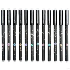 GENERICO - Set 12 Lápices Tinta Gel Borrable Punta Fina 0.5mm Constelaciones