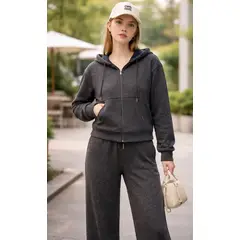 AGW - Pack 2 Conjuntos Buzo Mujer Polerón Cierre Pantalón Palazo