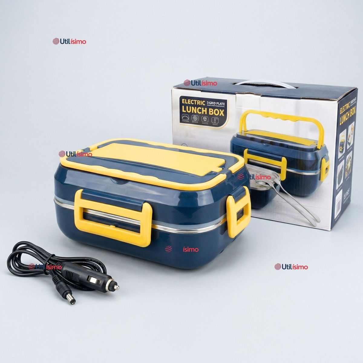 LINE - Lonchera Eléctrica Lunchbox Portátil Fiambrera Calentadora 1.5L 40W Coche Oficina