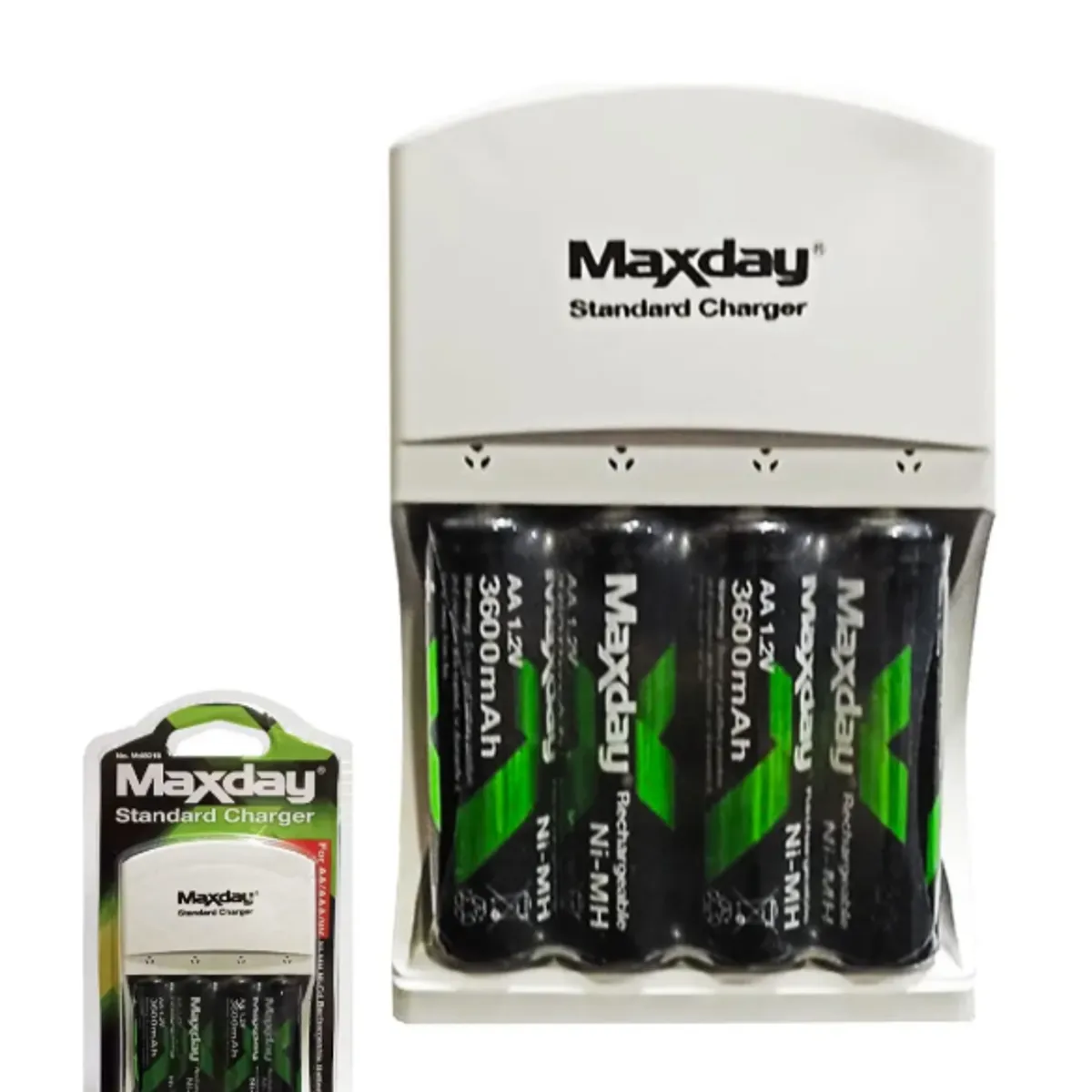 GENERICO - Cargador de pilas + 4 baterias AA Recargables