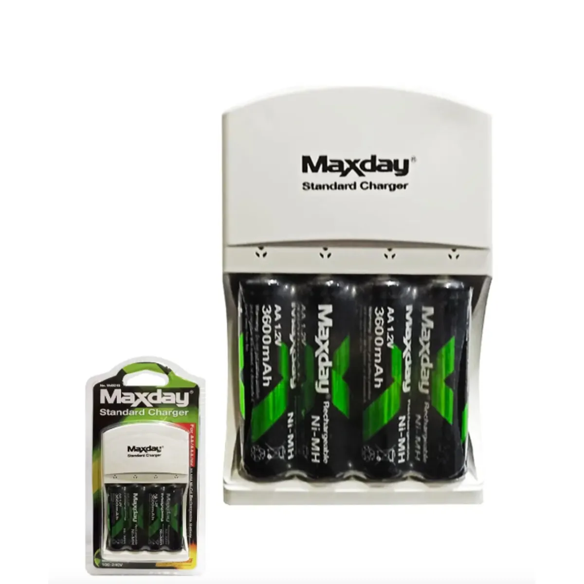 GENERICO - Cargador de pilas + 4 baterias AA Recargables