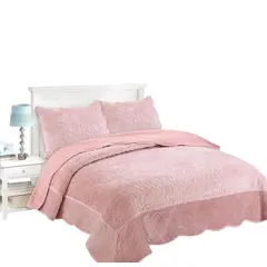 GENERICO - Cubrecama Micro Plush Tela Polar King Rosa