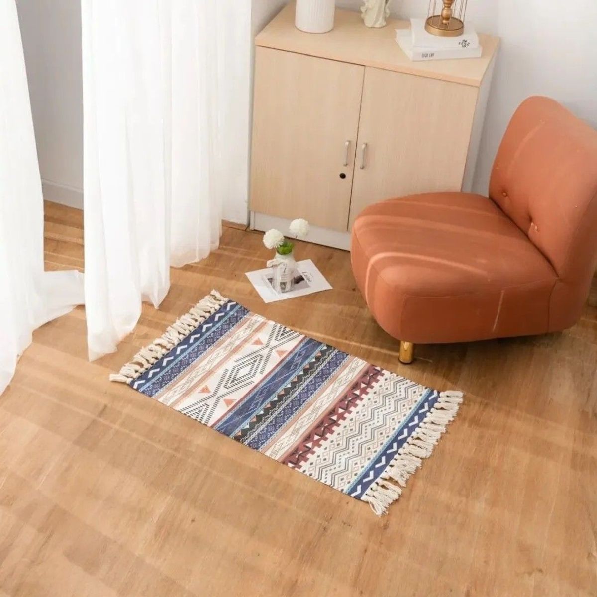 GENERICO - Alfombra Étnica Diseño Bohemio Ideal para Decoración Moderna