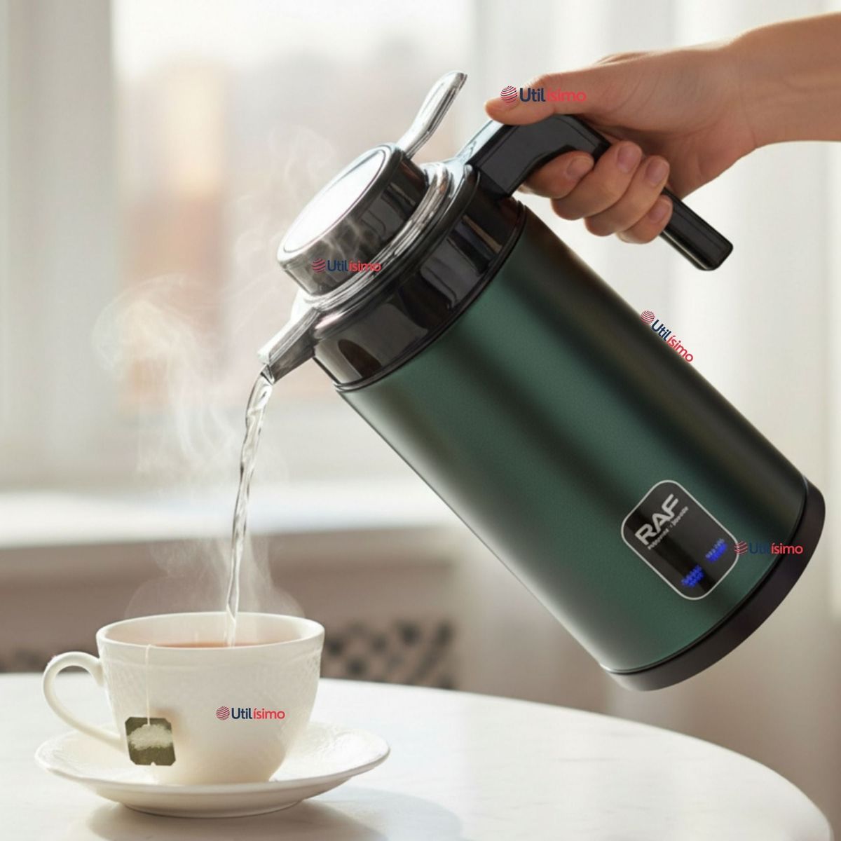 RAF - Termo Hervidor Eléctrico RAF 1360W 2 Litros Verde