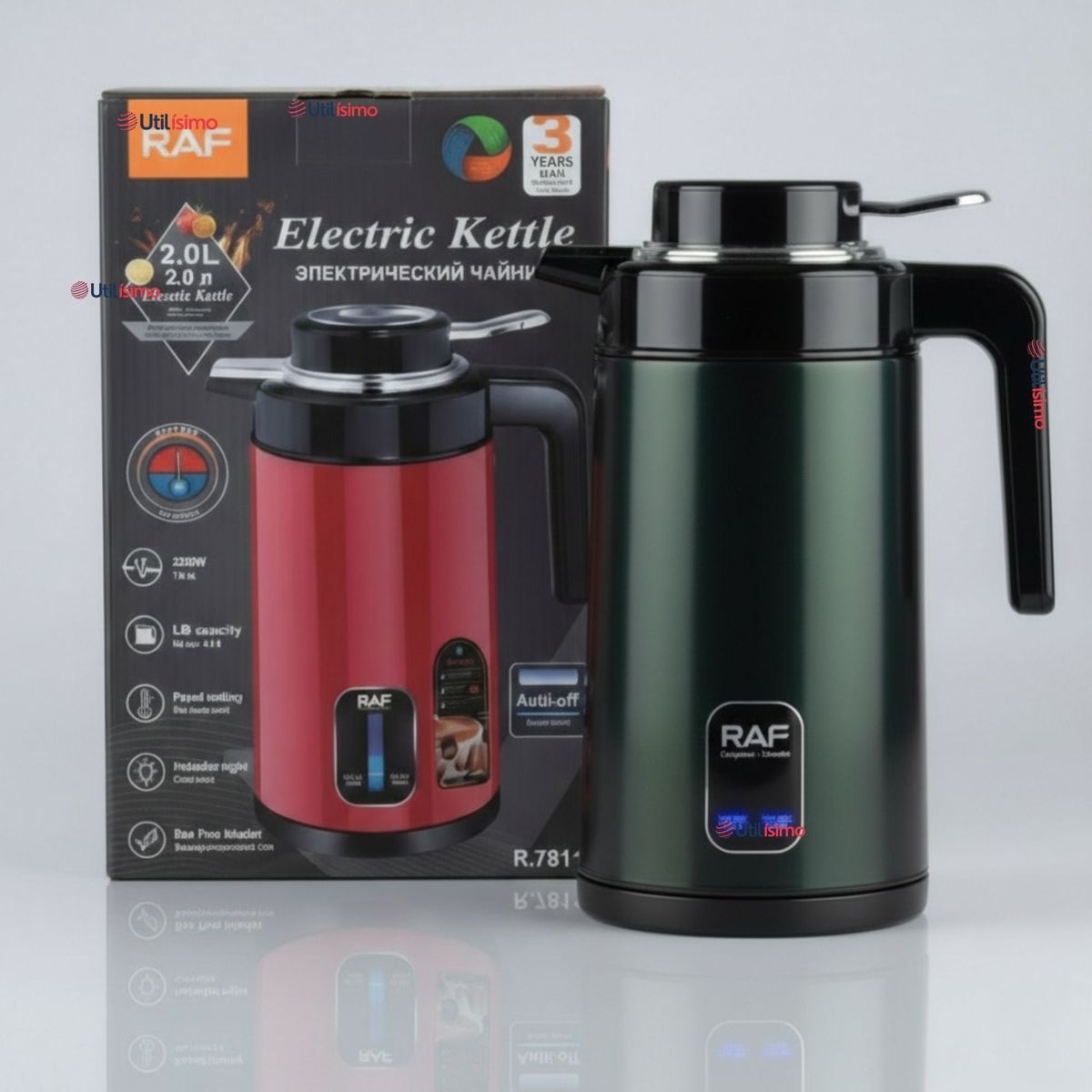 RAF - Termo Hervidor Eléctrico RAF 1360W 2 Litros Verde