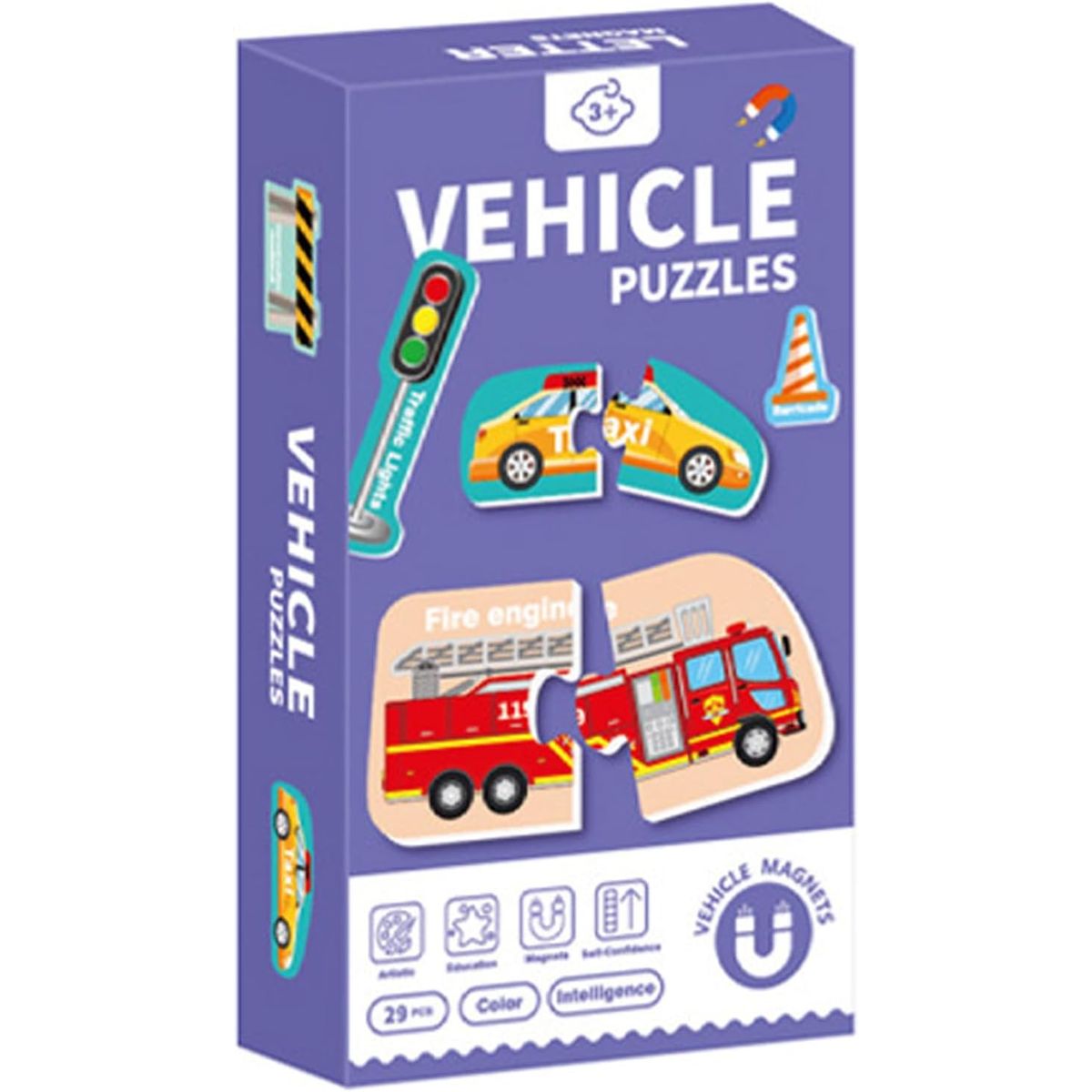 GENERICO - Mini Puzzle Magnético Medios de Transporte 29 Piezas