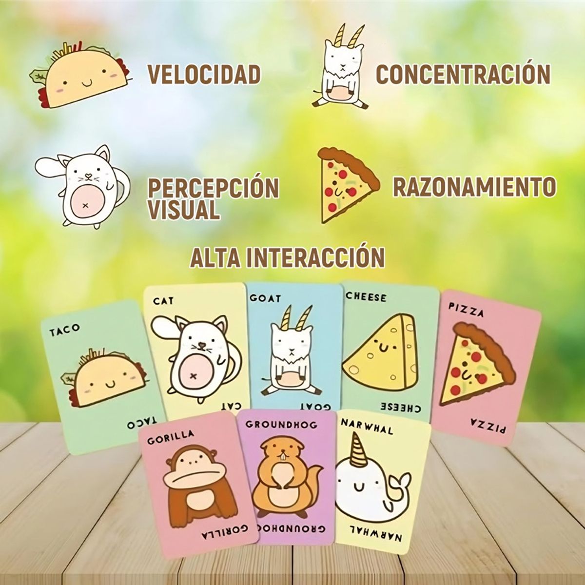 GENERICO - Taco Gato Cabra Queso Pizza Juegos Entretenido De Mesa