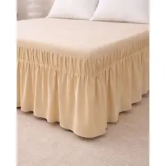 GENERICO - Faldon de Cama con Plisado Elegante 2 Plazas