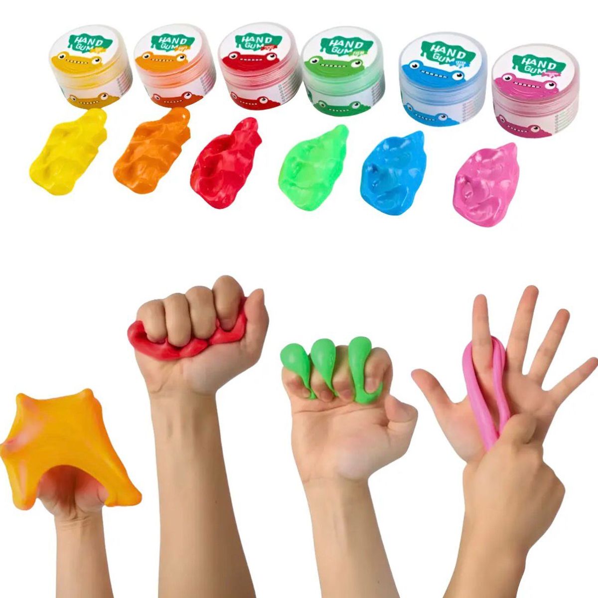 GENERICO - Masa Terapéutica para Manos Pack 6 Unidades Colores Surtidos