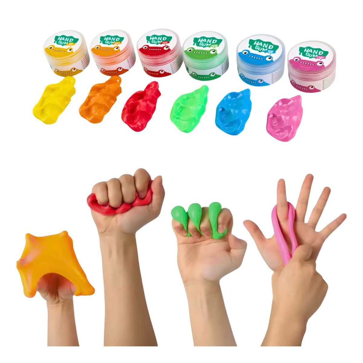 GENERICO - Masa Terapéutica para Manos Pack 6 Unidades Colores Surtidos