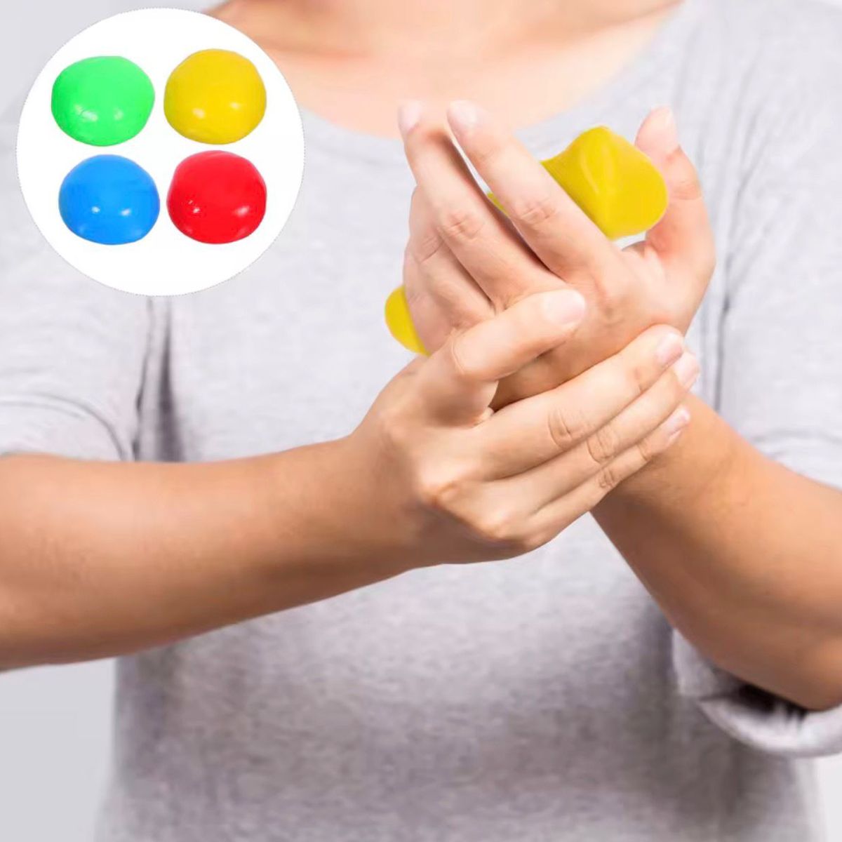 GENERICO - Masa Terapéutica para Manos Pack 6 Unidades Colores Surtidos