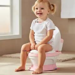 LINE - Pelela Inodoro Baño Entrenador Portátil Niña Rosa Asiento Acojinado