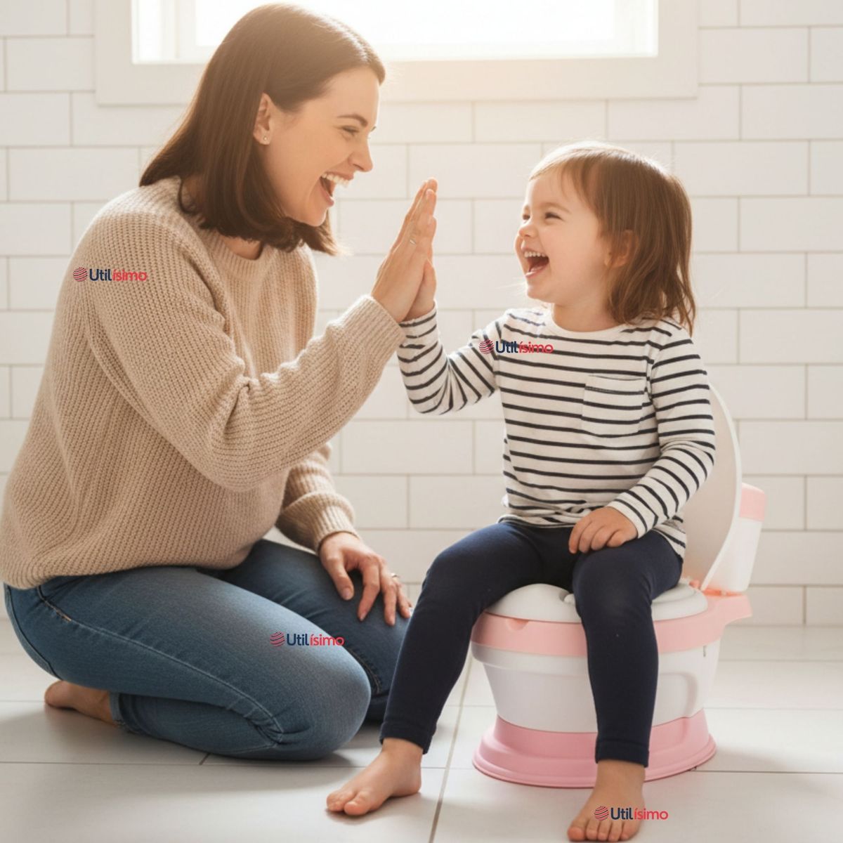 LINE - Pelela Inodoro Baño Entrenador Portátil Niña Rosa Asiento Acojinado