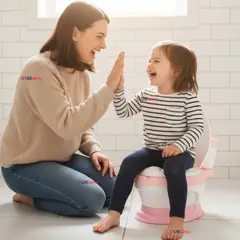 LINE - Pelela Inodoro Baño Entrenador Portátil Niña Rosa Asiento Acojinado