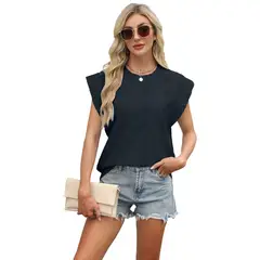 TIOZONEY - Camiseta holgada de cuello redondo y manga corta