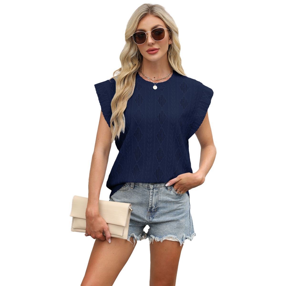 TIOZONEY - Camiseta holgada de cuello redondo y manga corta