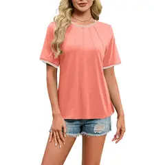 TIOZONEY - Camiseta holgada de cuello redondo y manga corta