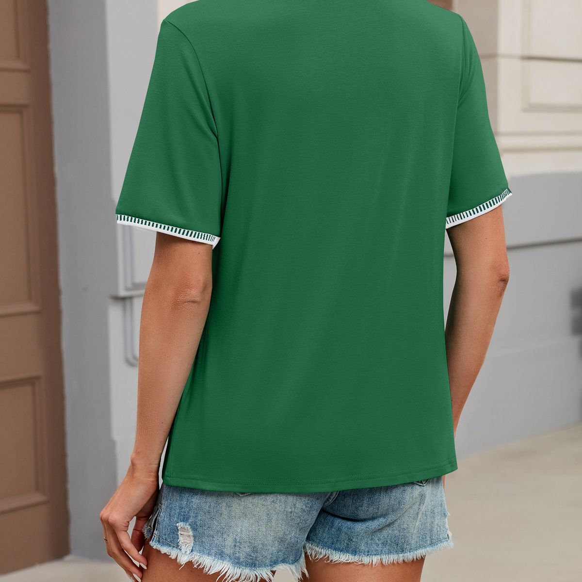 TIOZONEY - Camiseta holgada de cuello redondo y manga corta