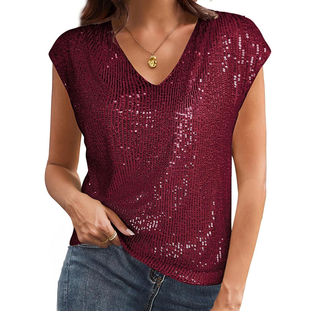 TIOZONEY - Blusa de manga corta para mujer