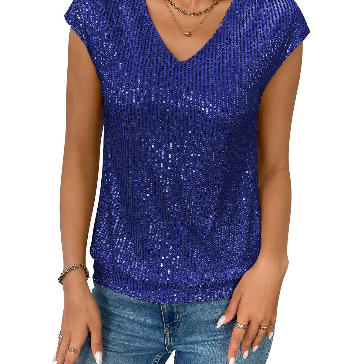 TIOZONEY - Blusa de manga corta para mujer