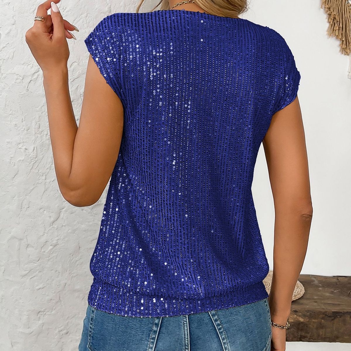TIOZONEY - Blusa de manga corta para mujer